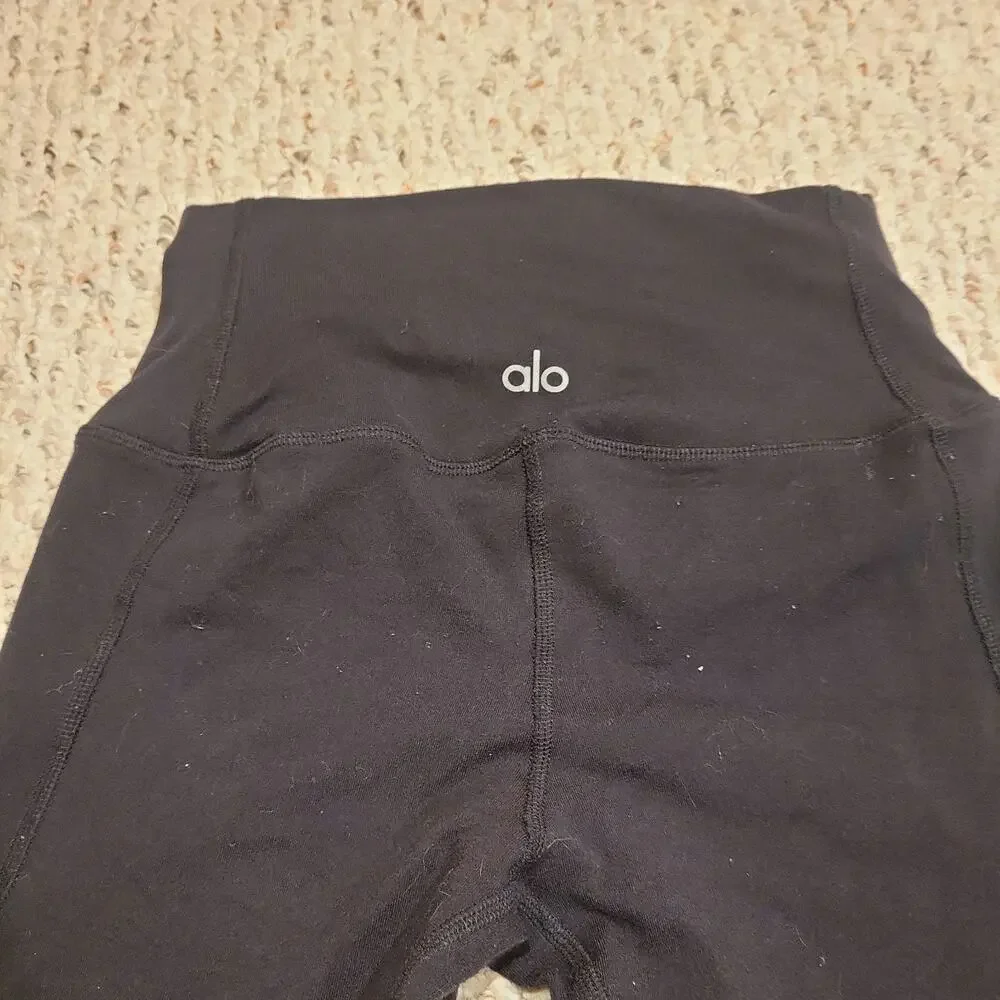 Alo Yoga Women’s High-Waist Mesh Black Moto Leggings Active Yoga Gym Size XS